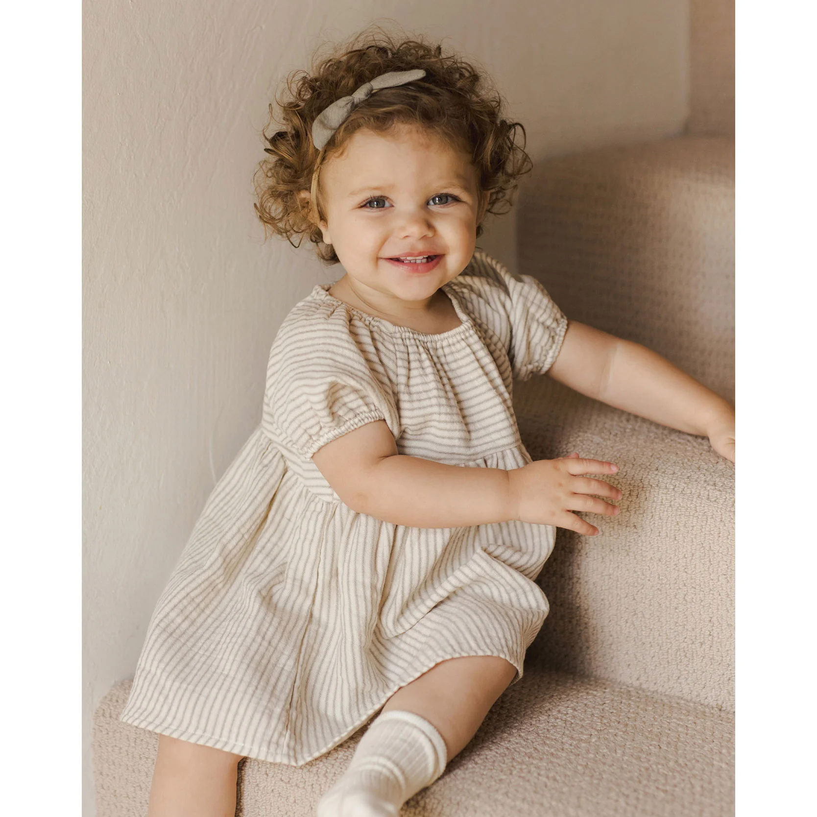 Quincy Mae Basil Stripe Bella Dress - Image 4
