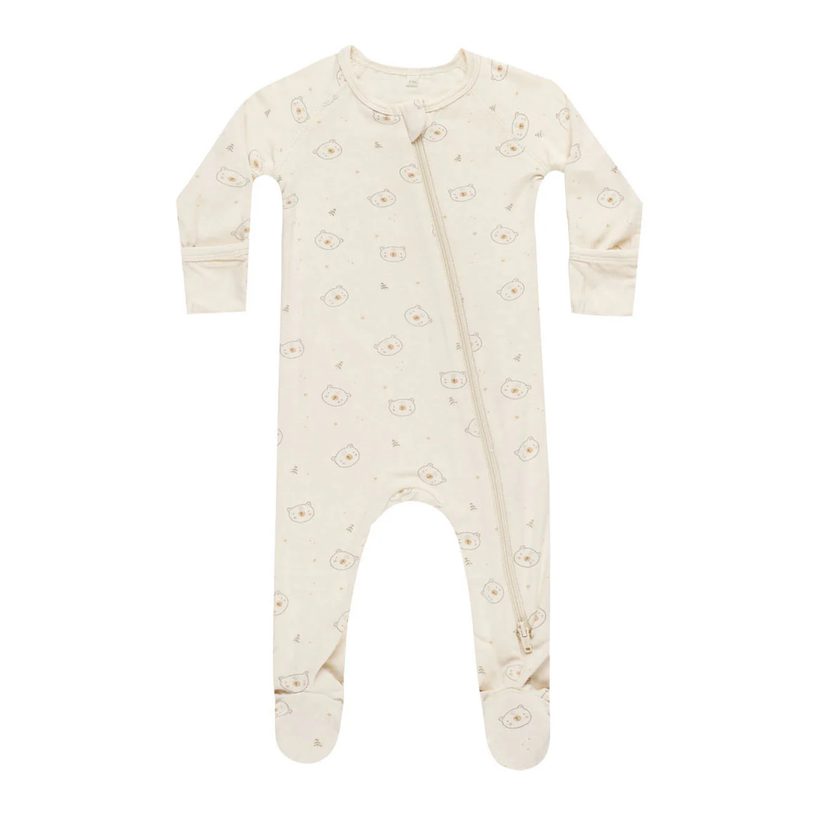 Quincy Mae Bears Bamboo Zip Footie