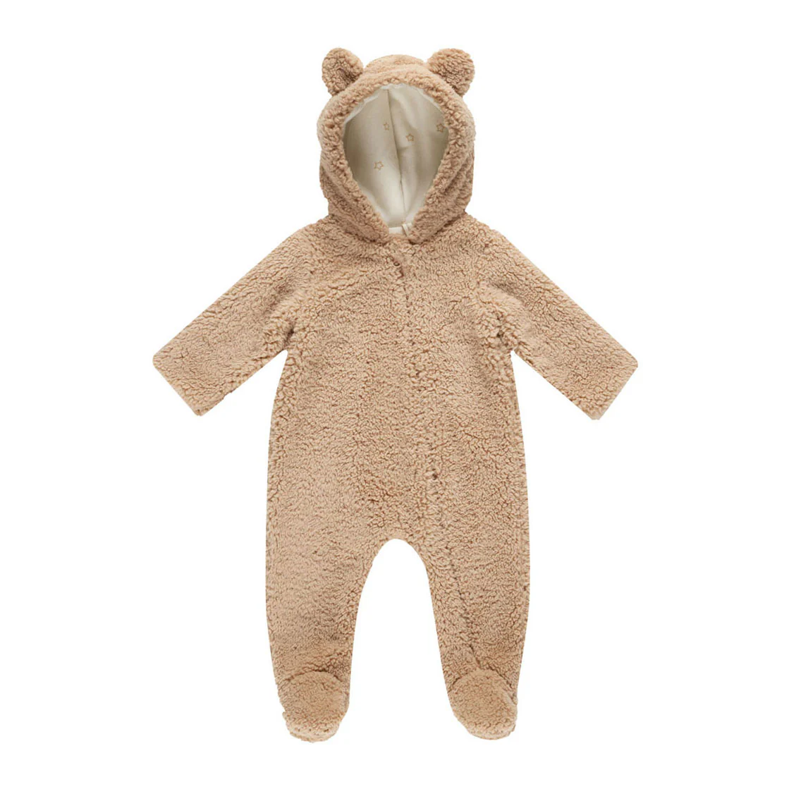 Quincy Mae Beige Bear Jumpsuit