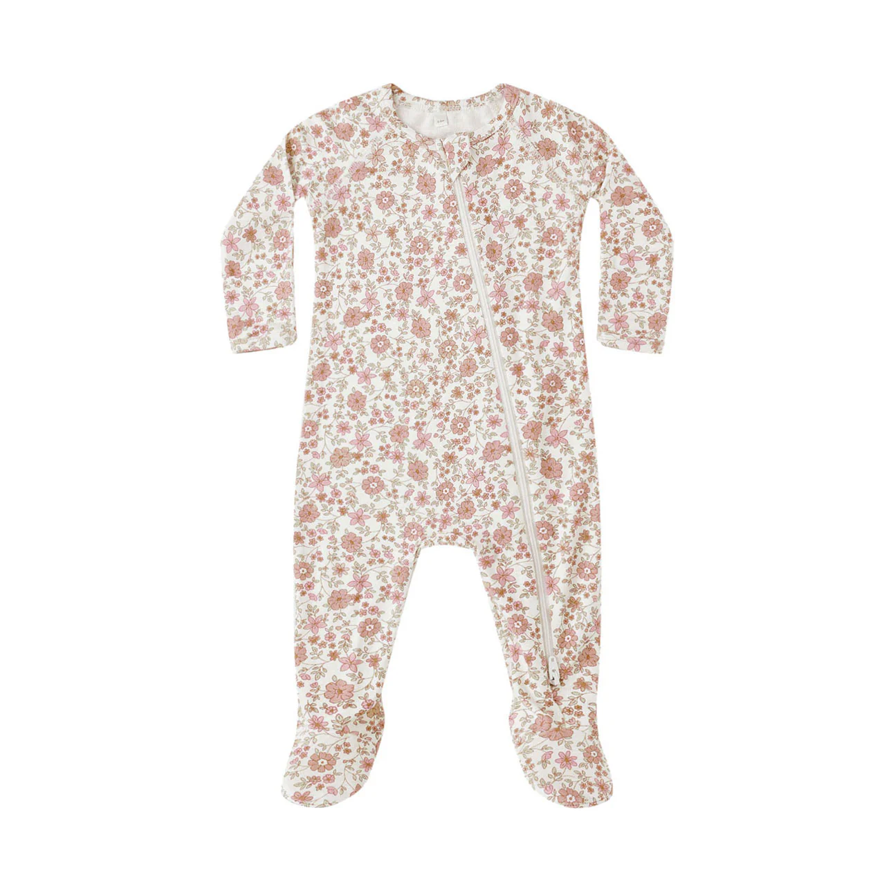 Quincy Mae Bloom Bamboo Zip Footie