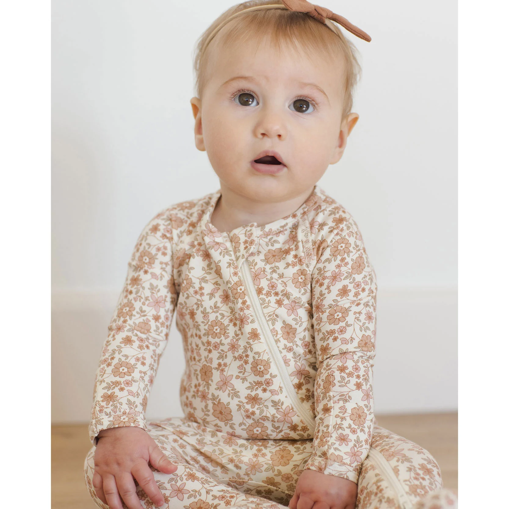 Quincy Mae Bloom Bamboo Zip Footie - Image 3