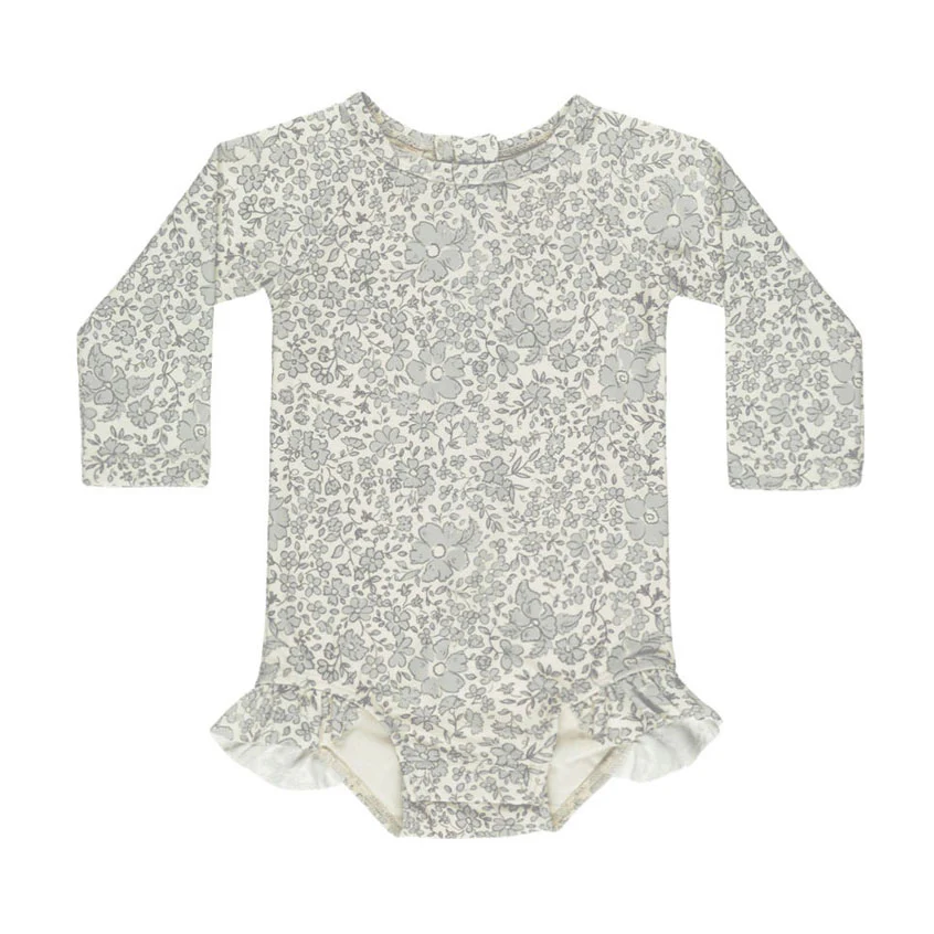 Quincy Mae Blue Blossom Olivia Rash guard One Piece