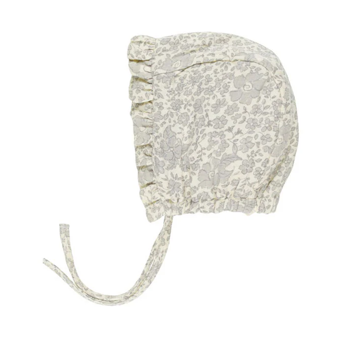 Quincy Mae Blue Blossom Woven Ruffle Bonnet