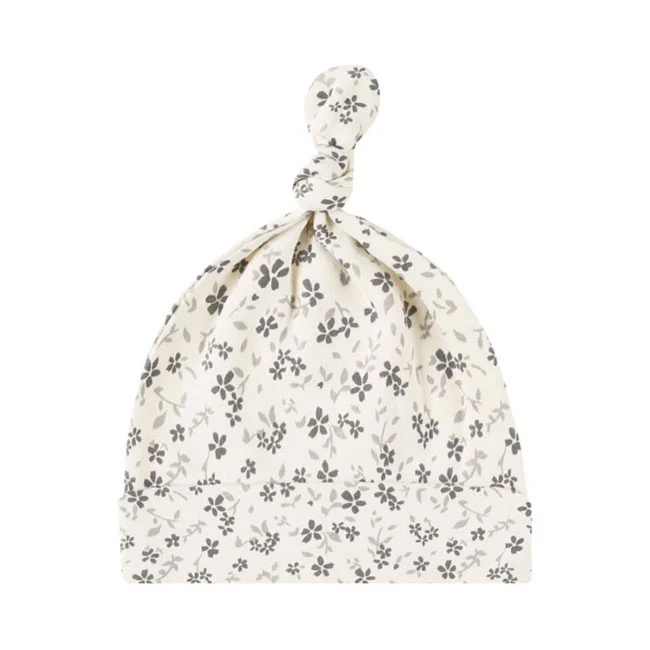 Quincy Mae Blue Floral Knotted Baby Hat