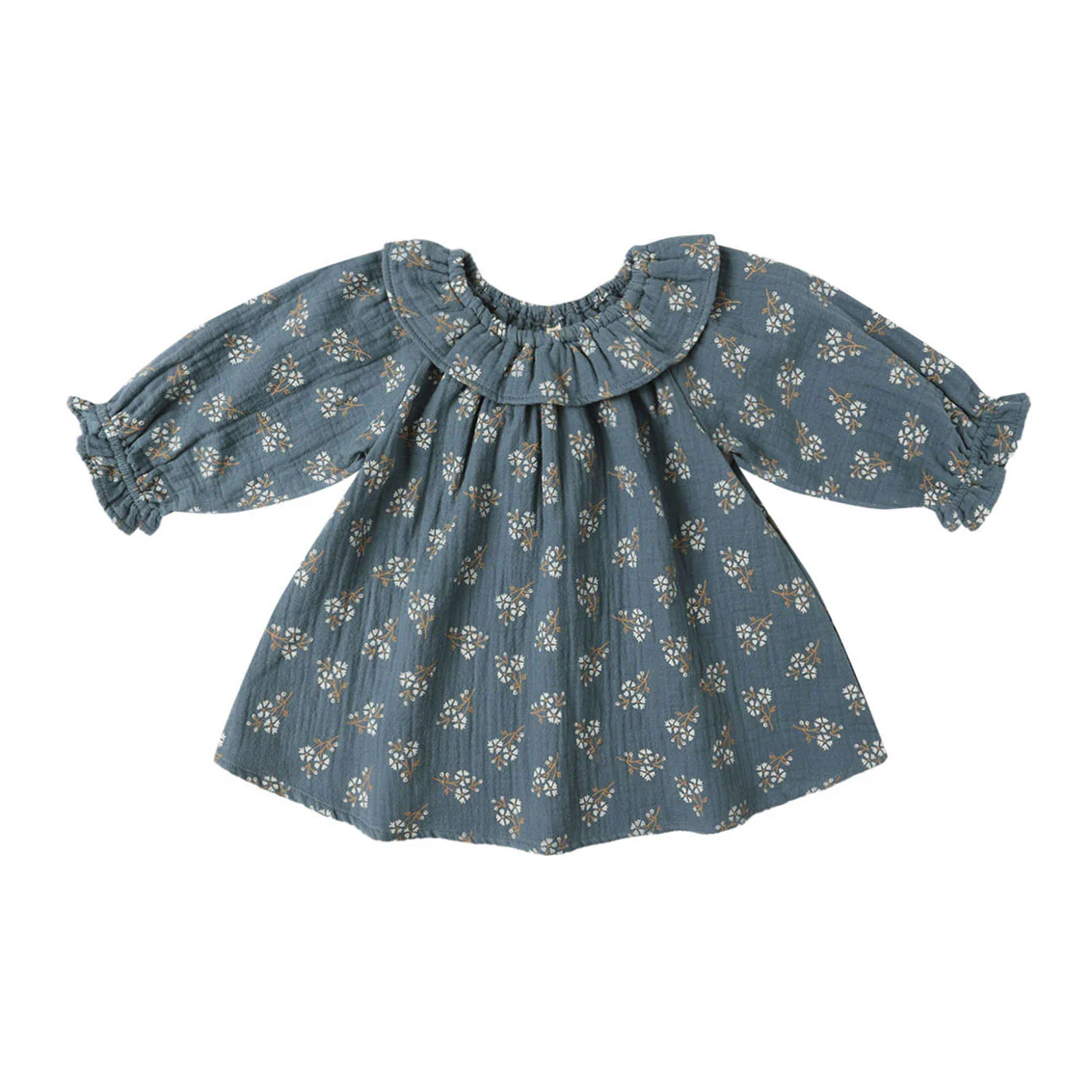 Quincy Mae Blue Floral Long Sleeve Isla Dress