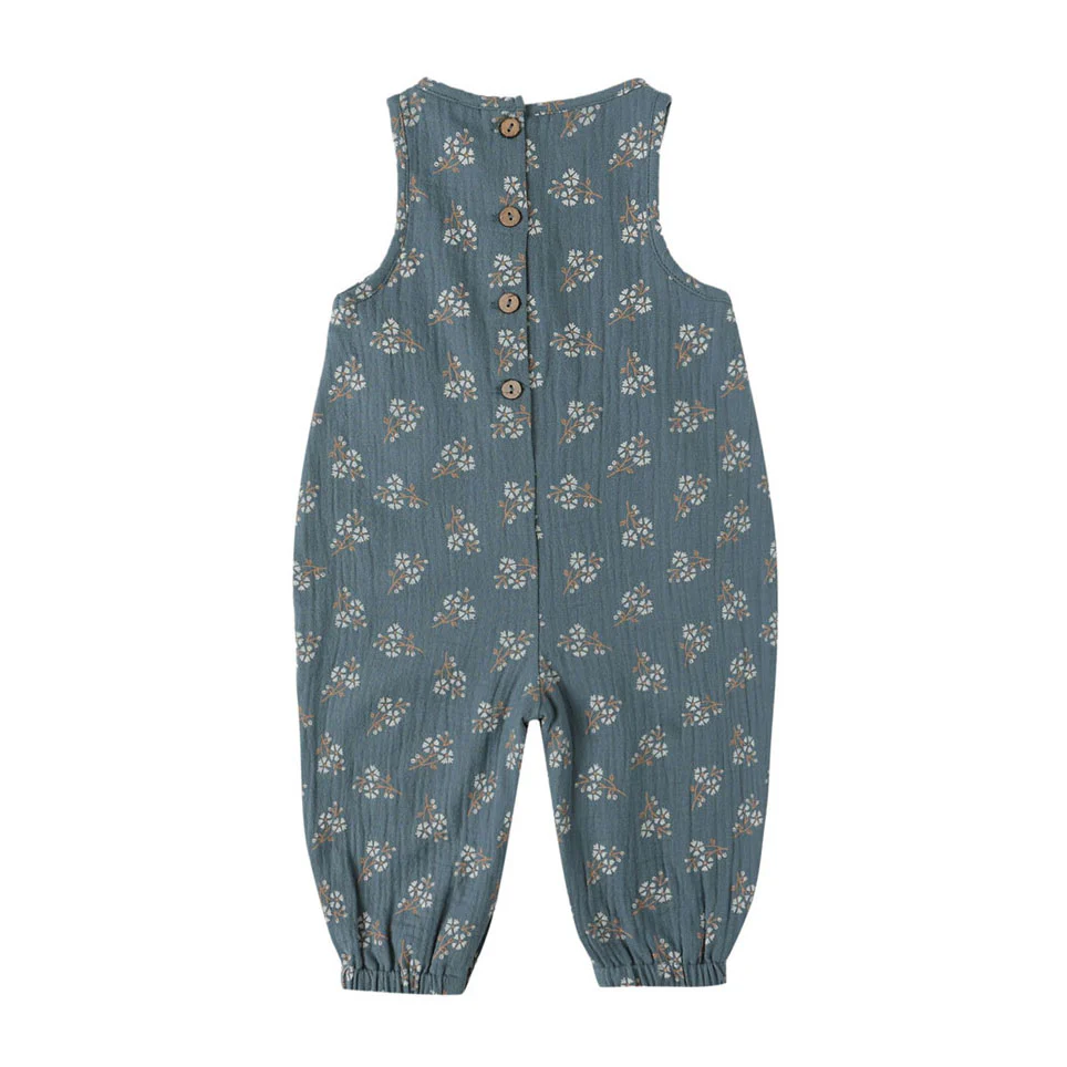 Quincy Mae Blue Floral Maisie Overall - Image 2