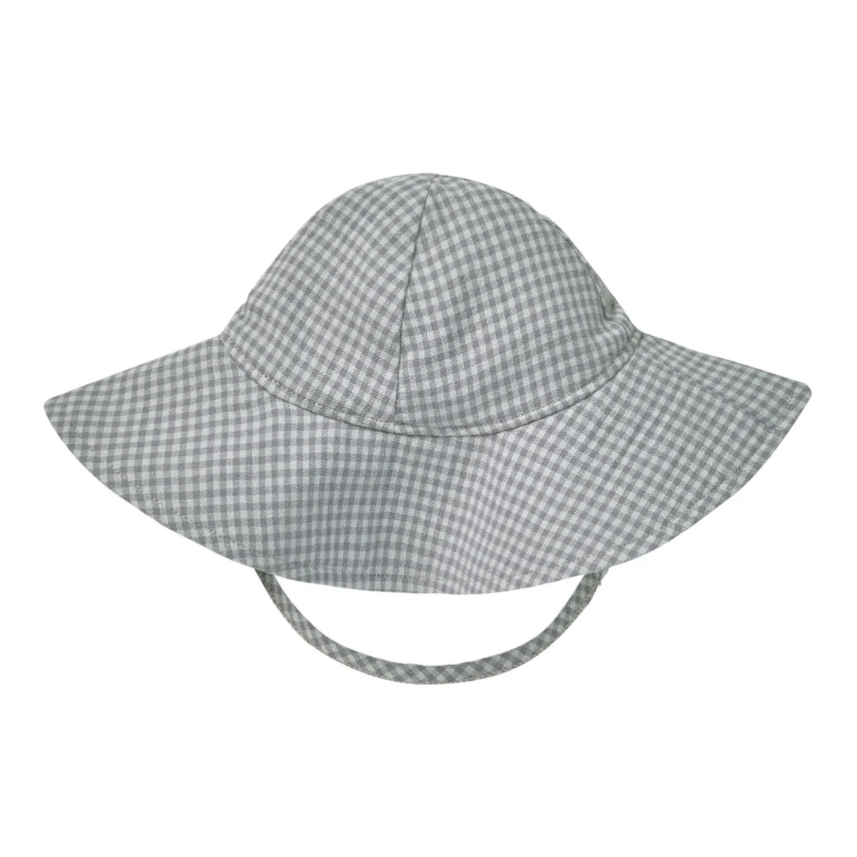 Quincy Mae Blue Gingham Woven Sun Hat