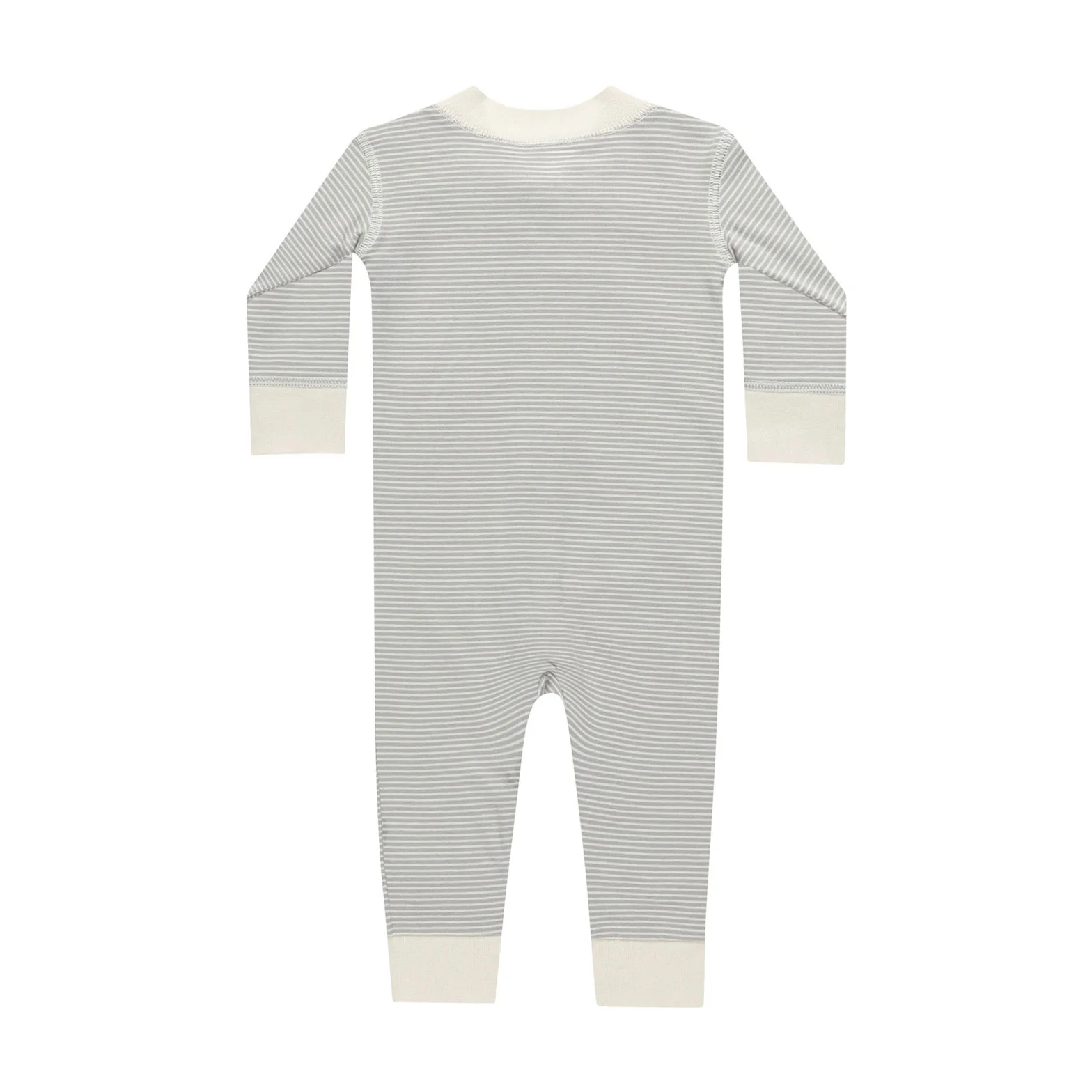 Quincy Mae Blue Micro Stripe Zip Long Sleeve Sleeper - Image 2