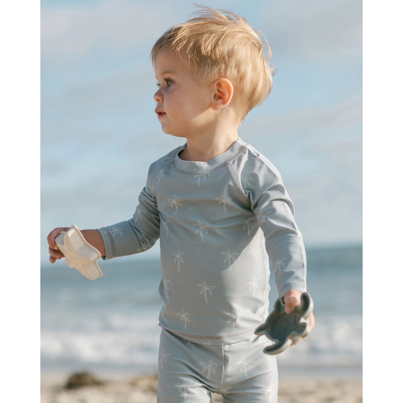 Quincy Mae Blue Palms Finn Rash guard + Short Set - Image 2