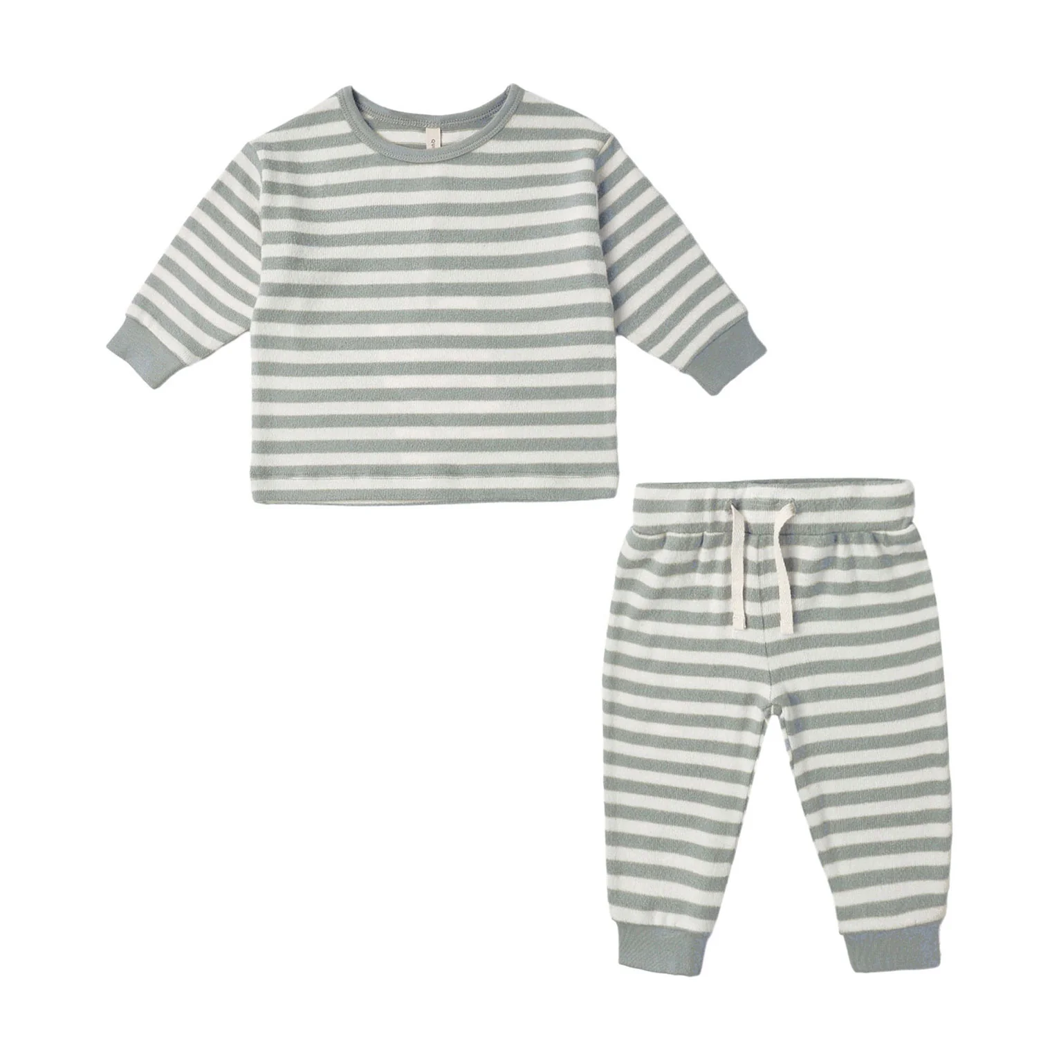 Quincy Mae Blue Stripe Cozy Set