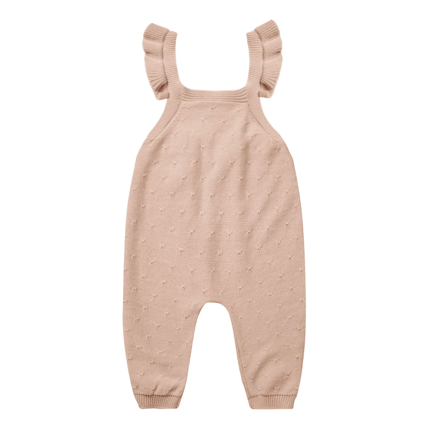 Quincy Mae Blush Pointelle Knit Overalls