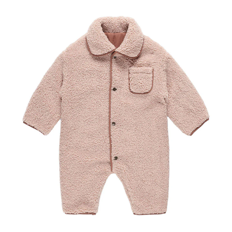 Quincy Mae Blush Shearling jumpsuit