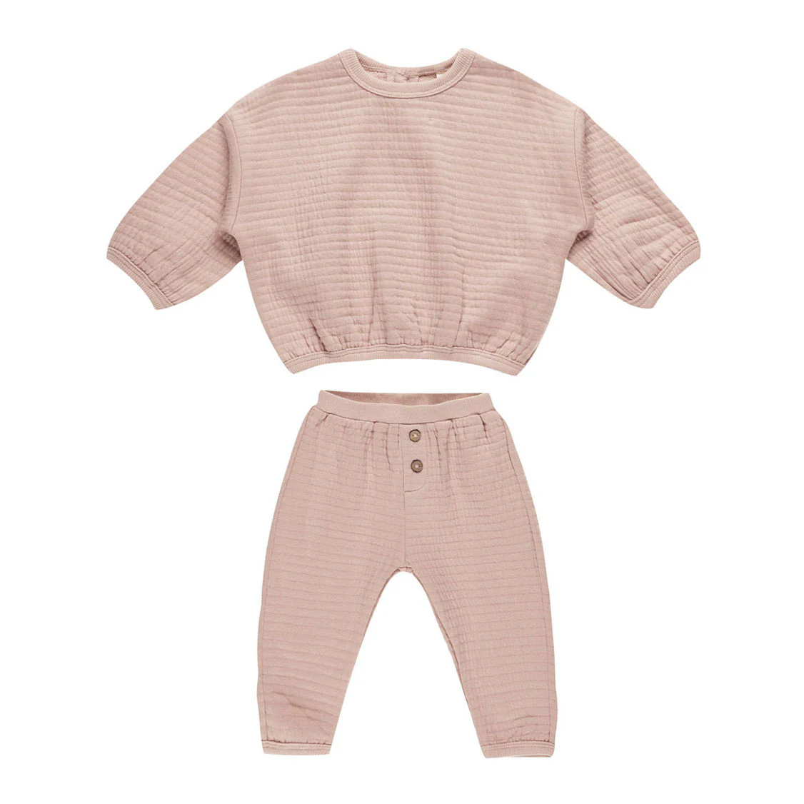 Quincy Mae Blush Textured Sweat Set