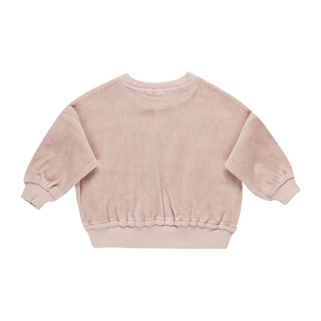 Quincy Mae Blush Velour Relaxed Sweatshirt - Image 2