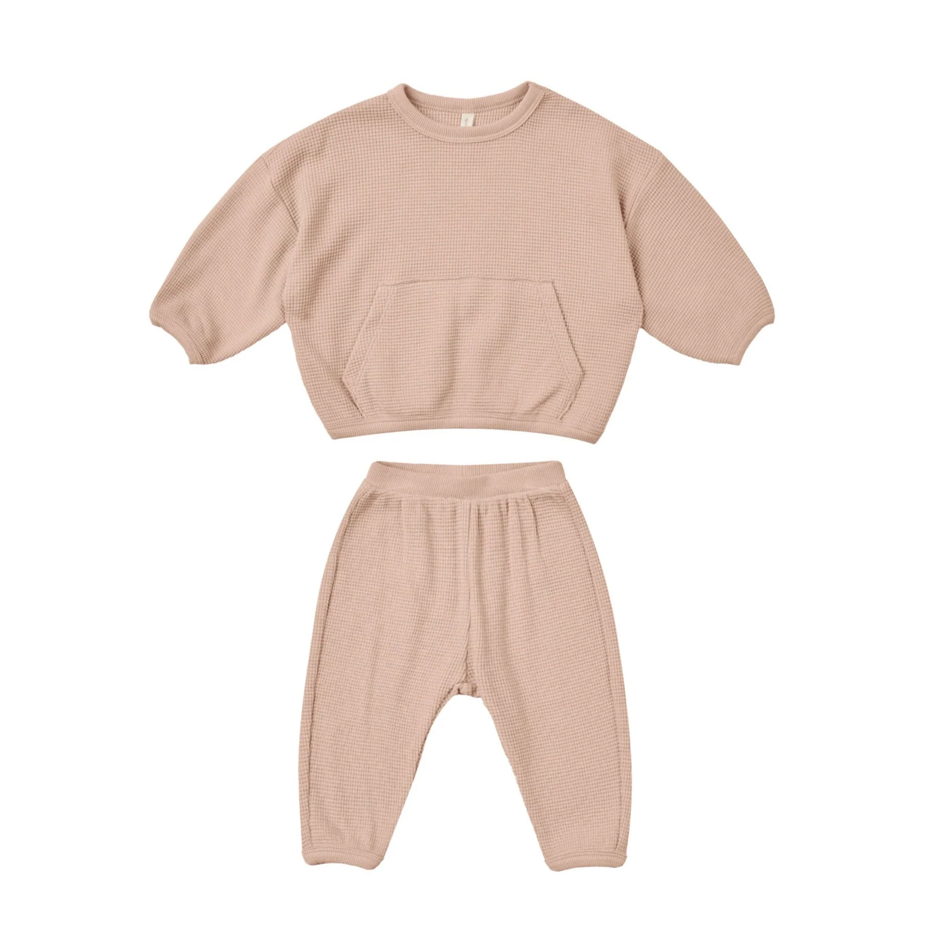Quincy Mae Blush Waffle Slouch Set