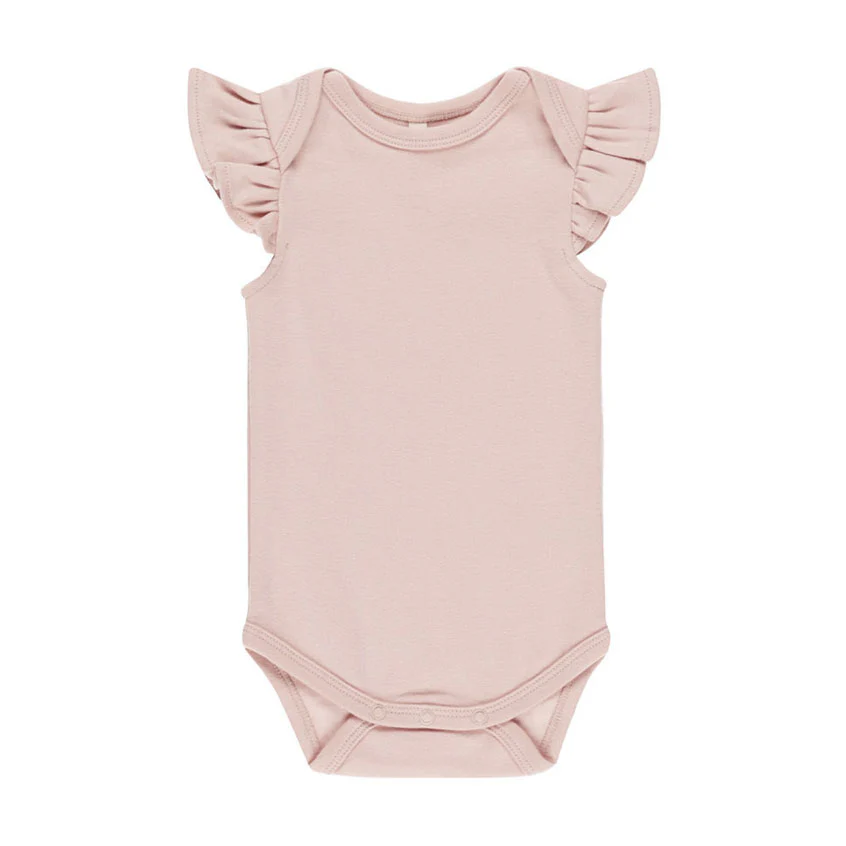 Quincy Mae Bubble Gum Flutter Sleeve Bodysuit