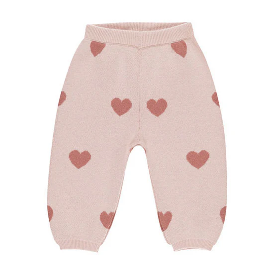 Quincy Mae Bubble Gum Heart Knit Pants