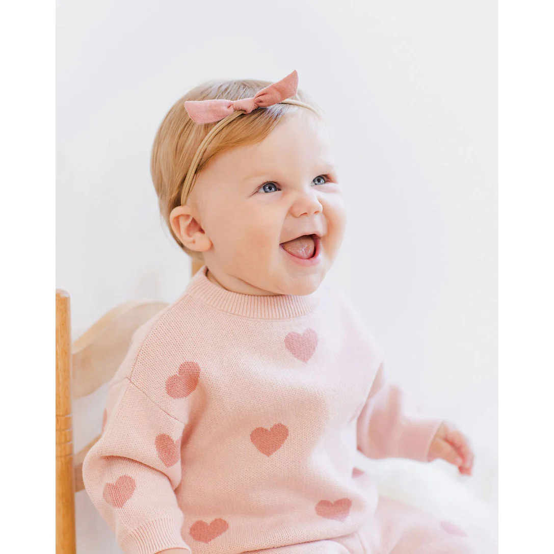 Quincy Mae Bubble Gum Heart Knit Sweater - Image 2