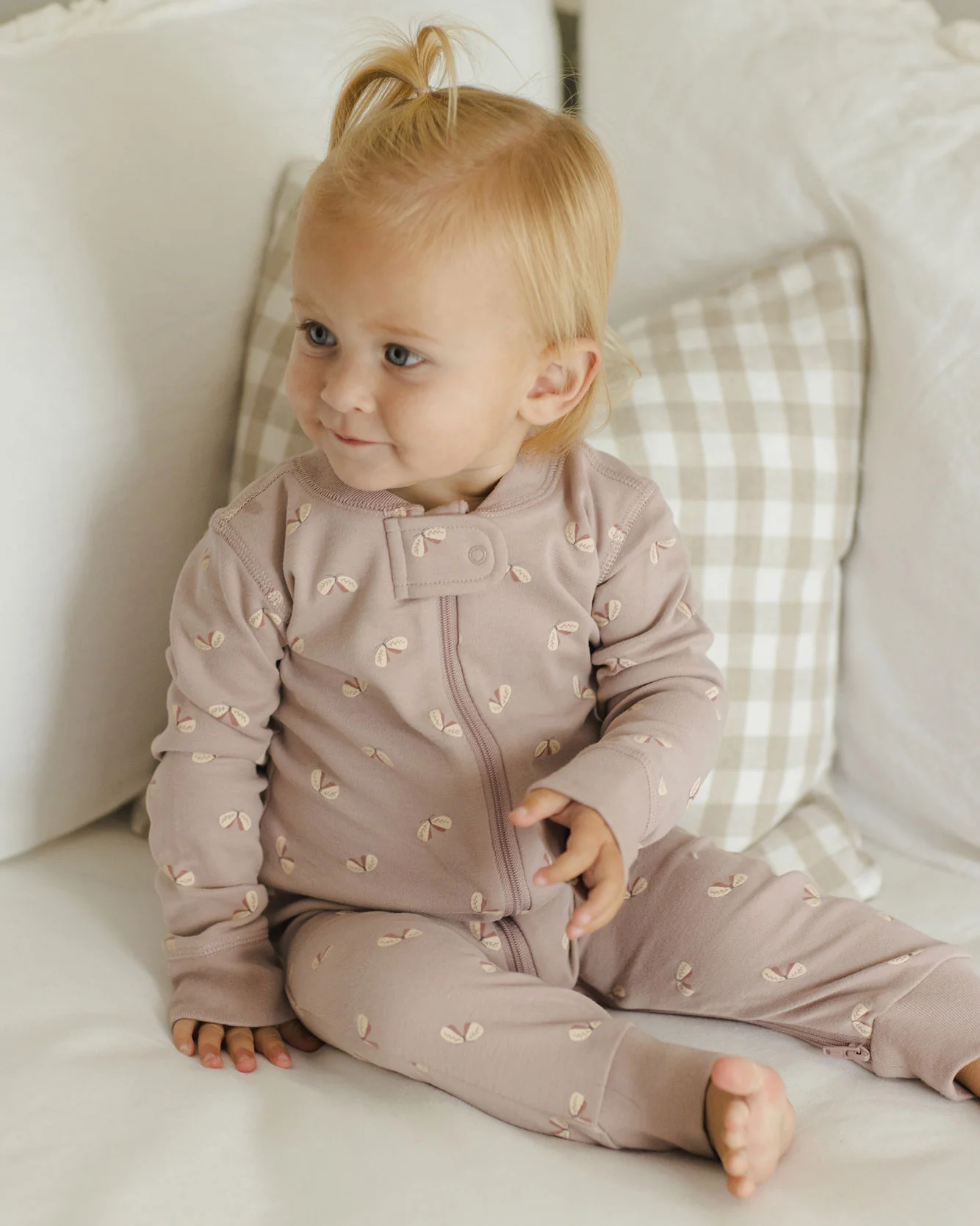 Quincy Mae Butterflies Zip Long Sleeve Sleeper - Image 3