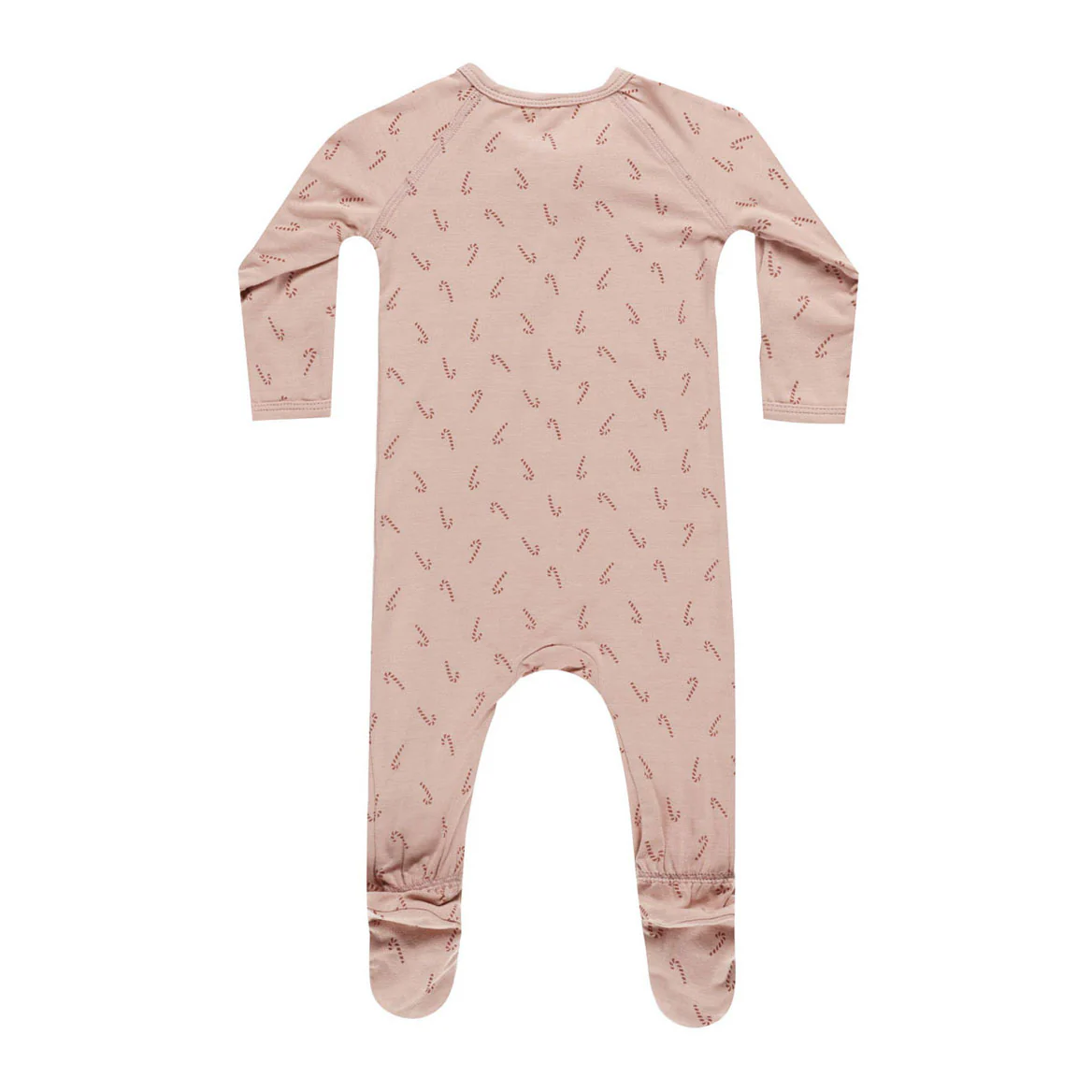 Quincy Mae Candy Cane Bamboo Zip Footie - Image 2