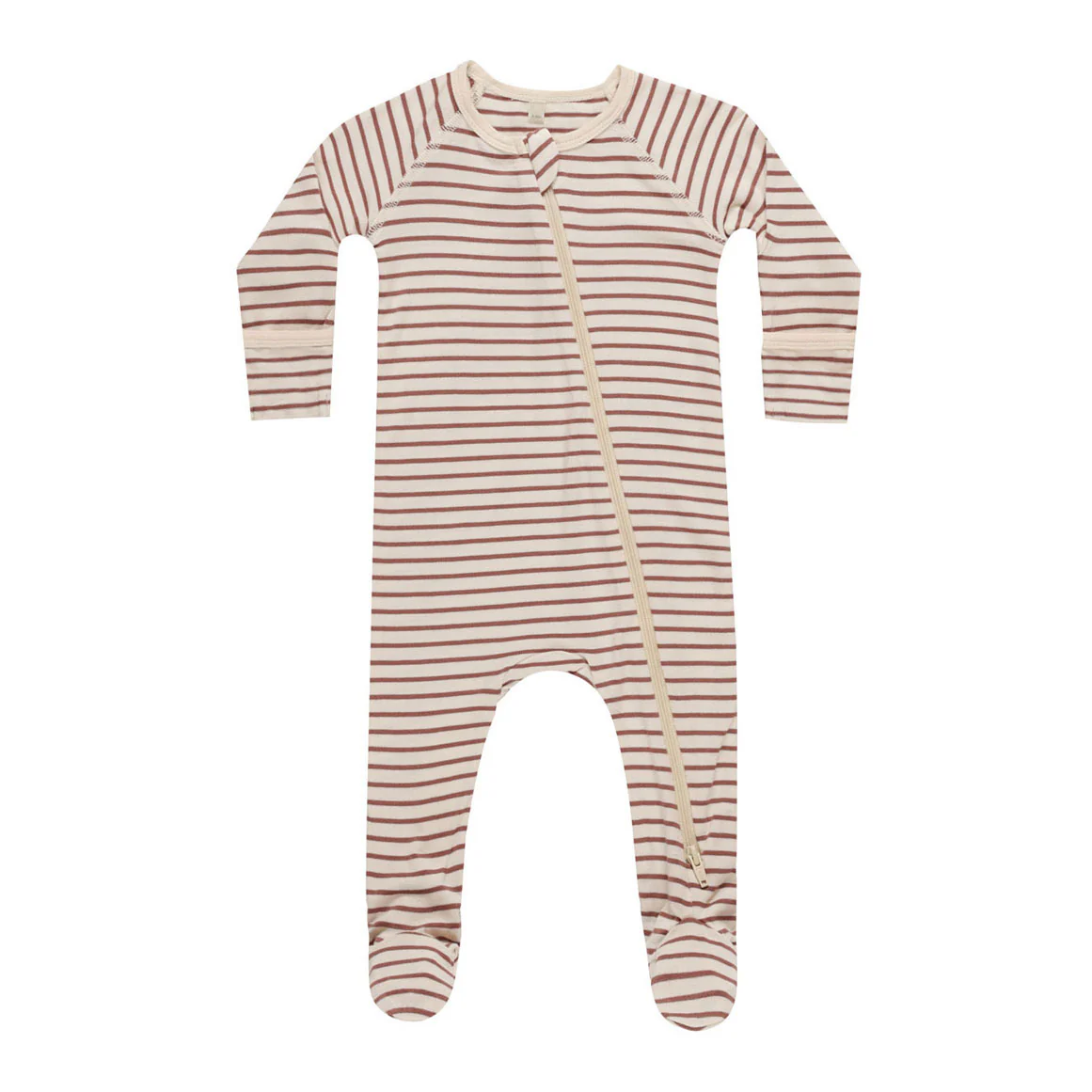 Quincy Mae Candy Stripe Bamboo Zip Footie
