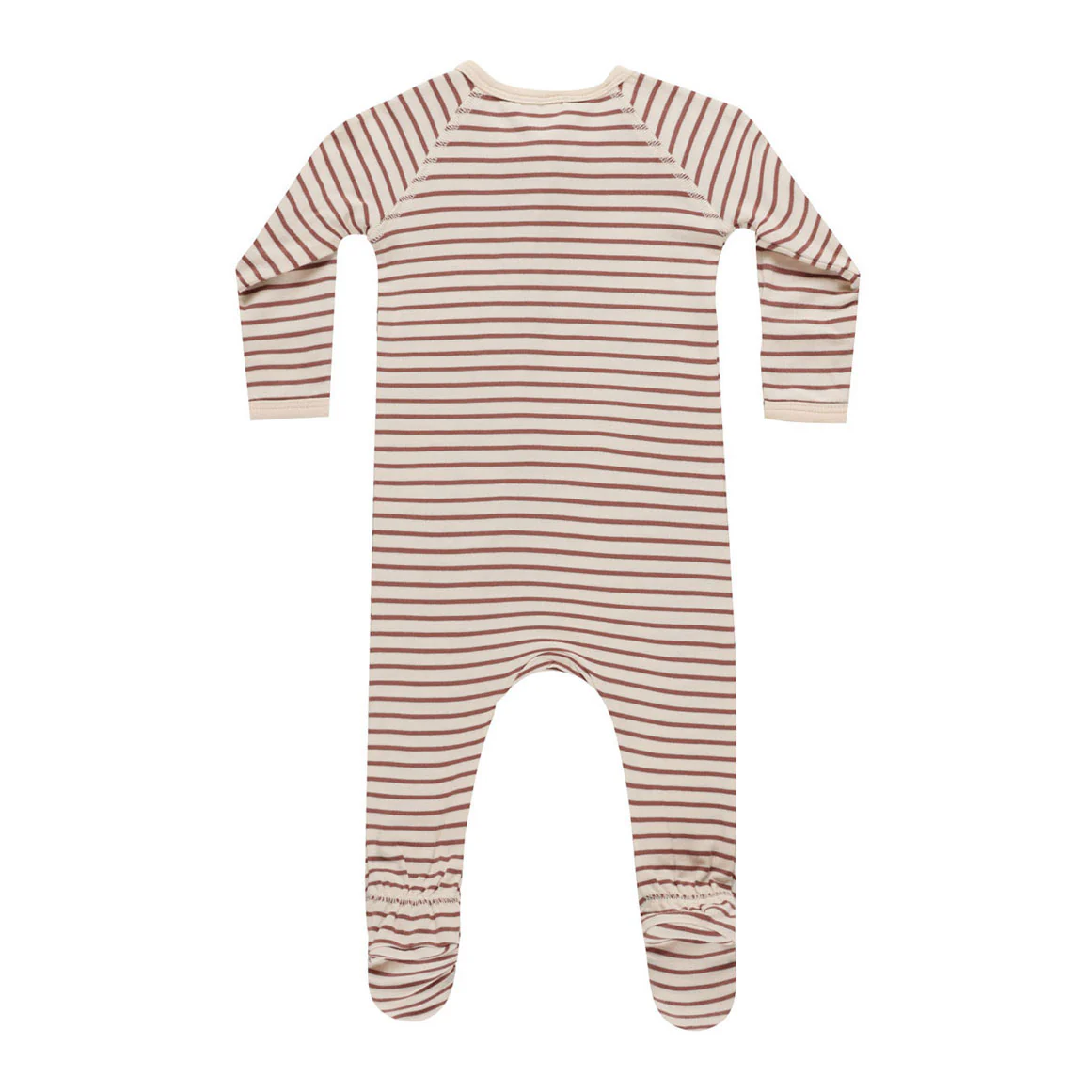 Quincy Mae Candy Stripe Bamboo Zip Footie - Image 2