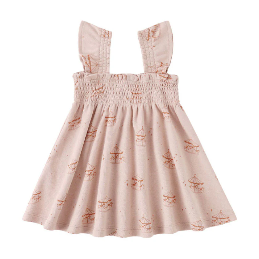 Quincy Mae Carousel Smocked Jersey Dress
