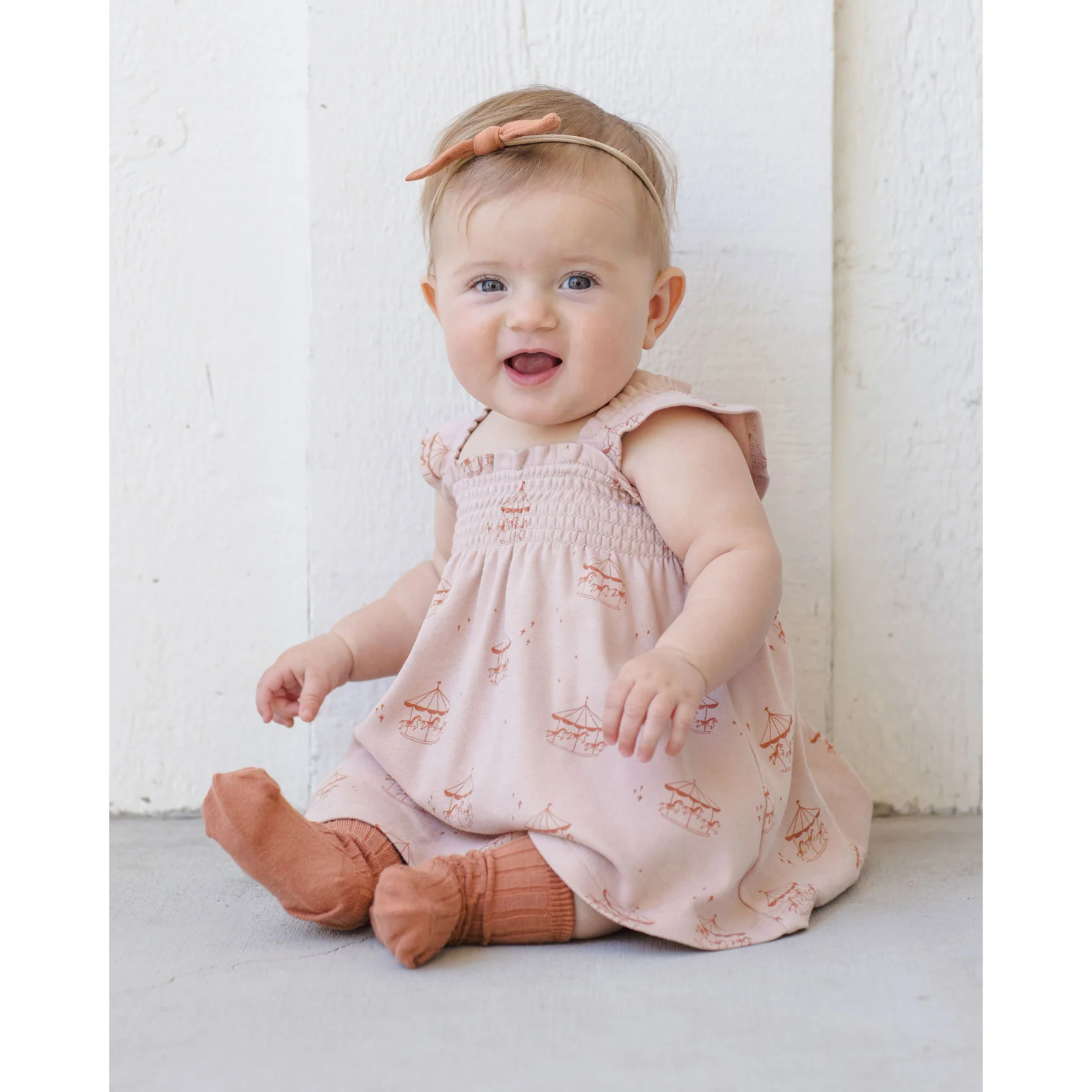 Quincy Mae Carousel Smocked Jersey Dress - Image 2