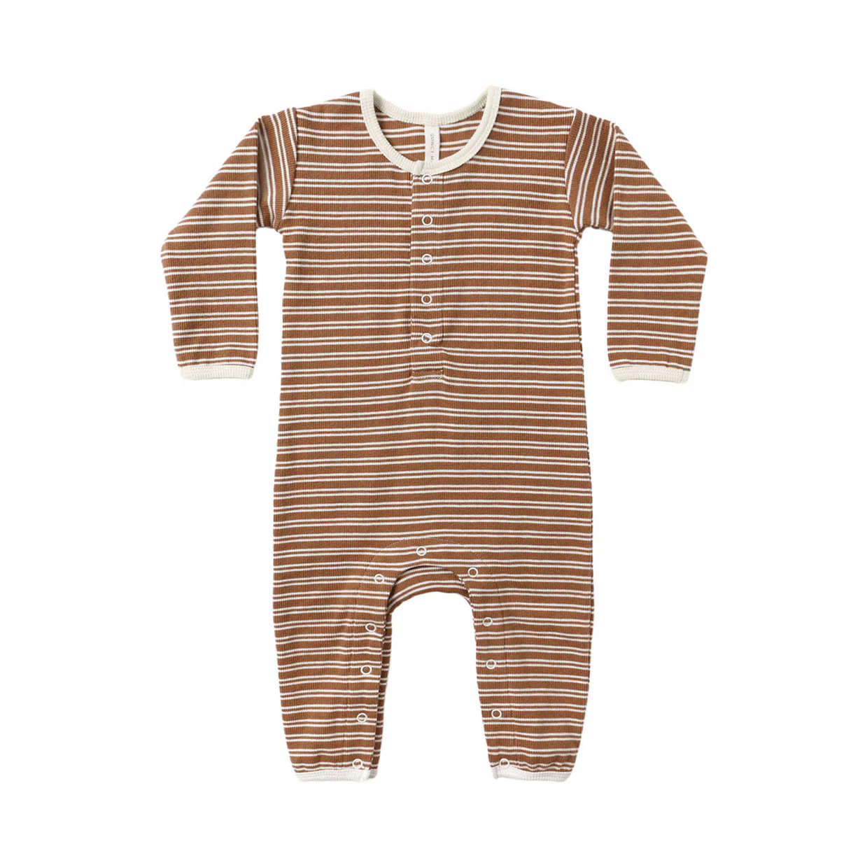 Quincy Mae Cedar Micro Stripe Ribbed Baby Jumpsuit