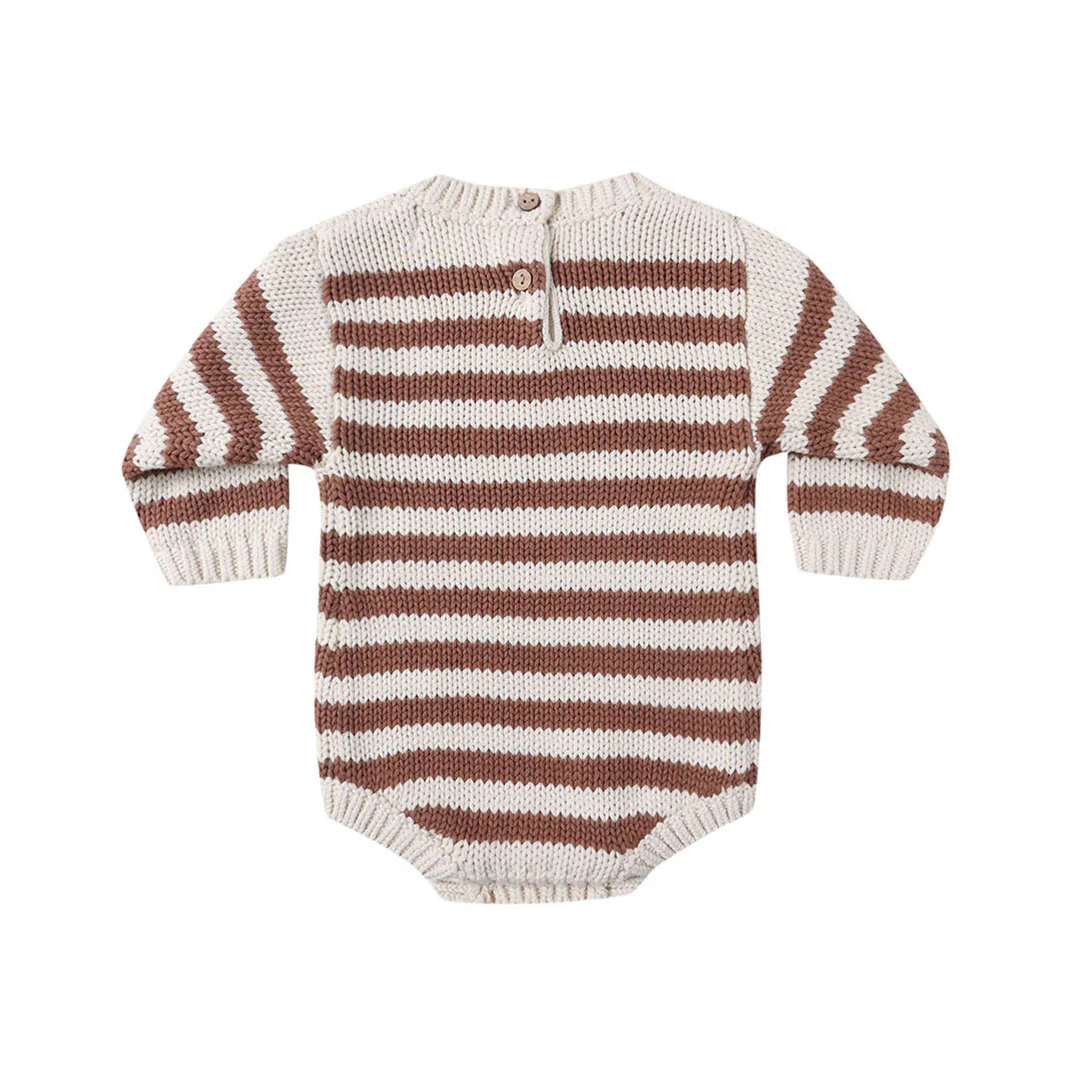 Quincy Mae Cedar Stripe Rex Romper - Image 2