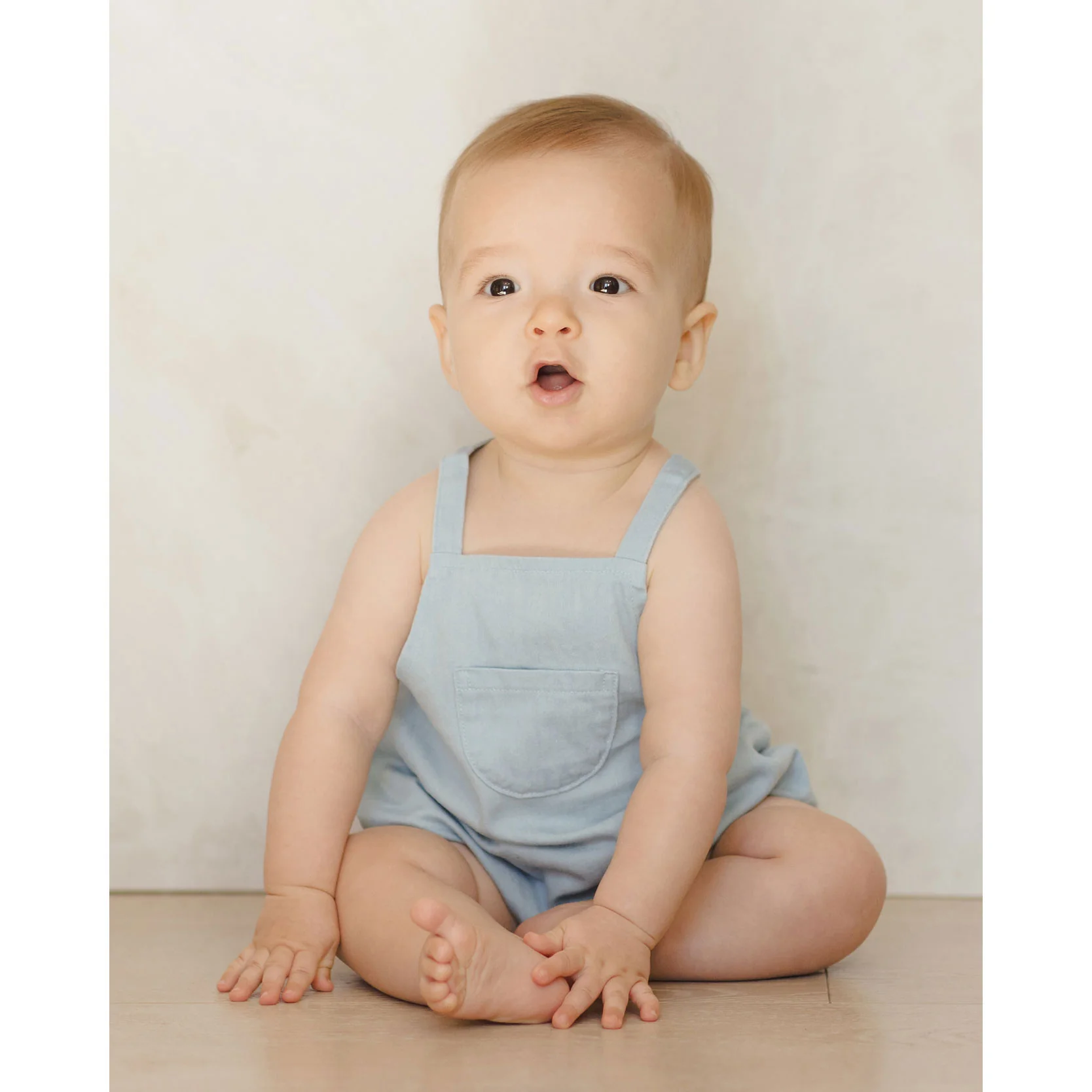 Quincy Mae Chambray Thomas Romper - Image 2