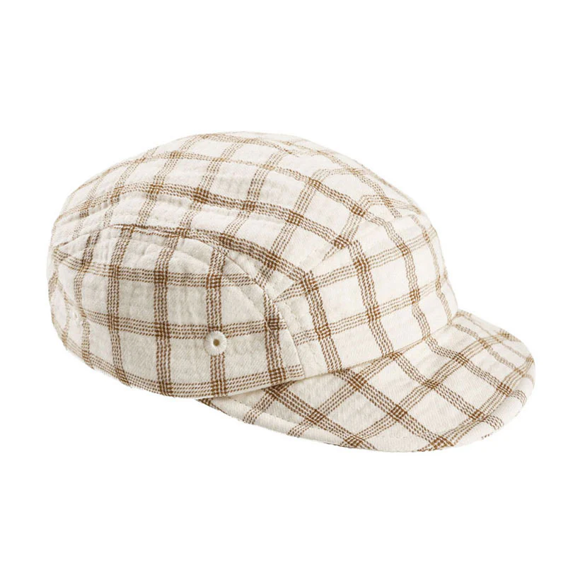 Quincy Mae Cinnamon Check Baby Cap