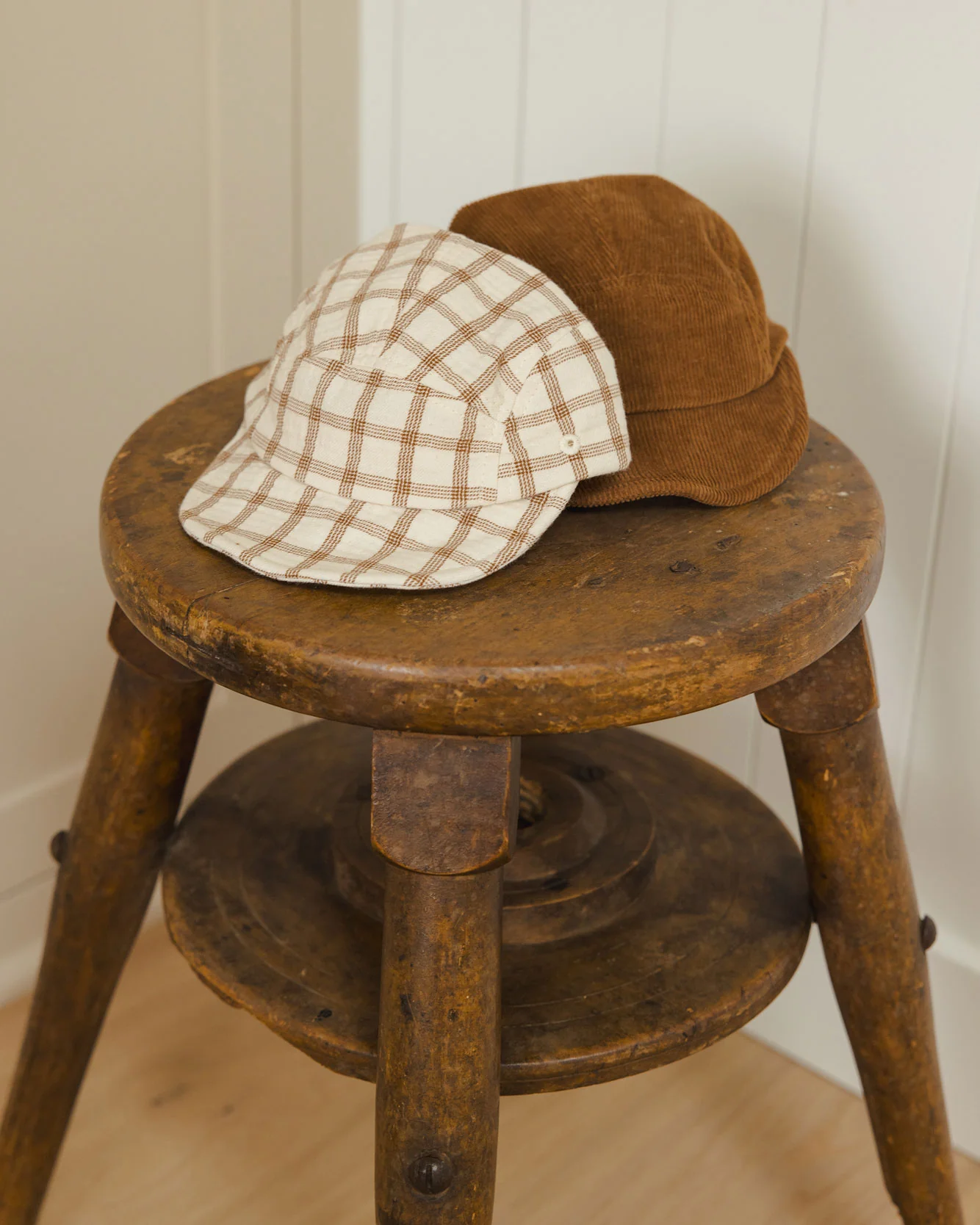 Quincy Mae Cinnamon Check Baby Cap - Image 3