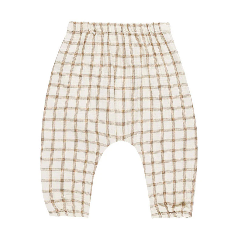Quincy Mae Cinnamon Plaid Woven Pant - Image 2
