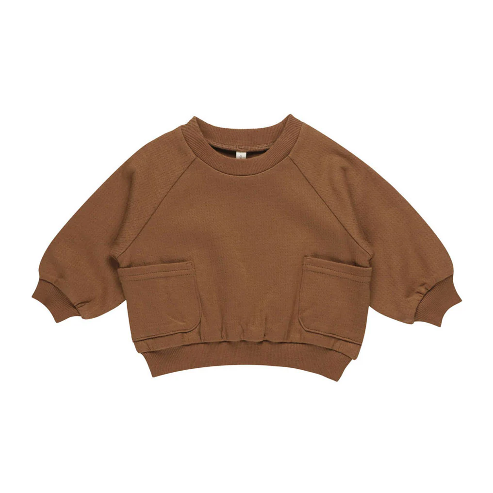 Quincy Mae Cinnamon Pocket Sweatshirt