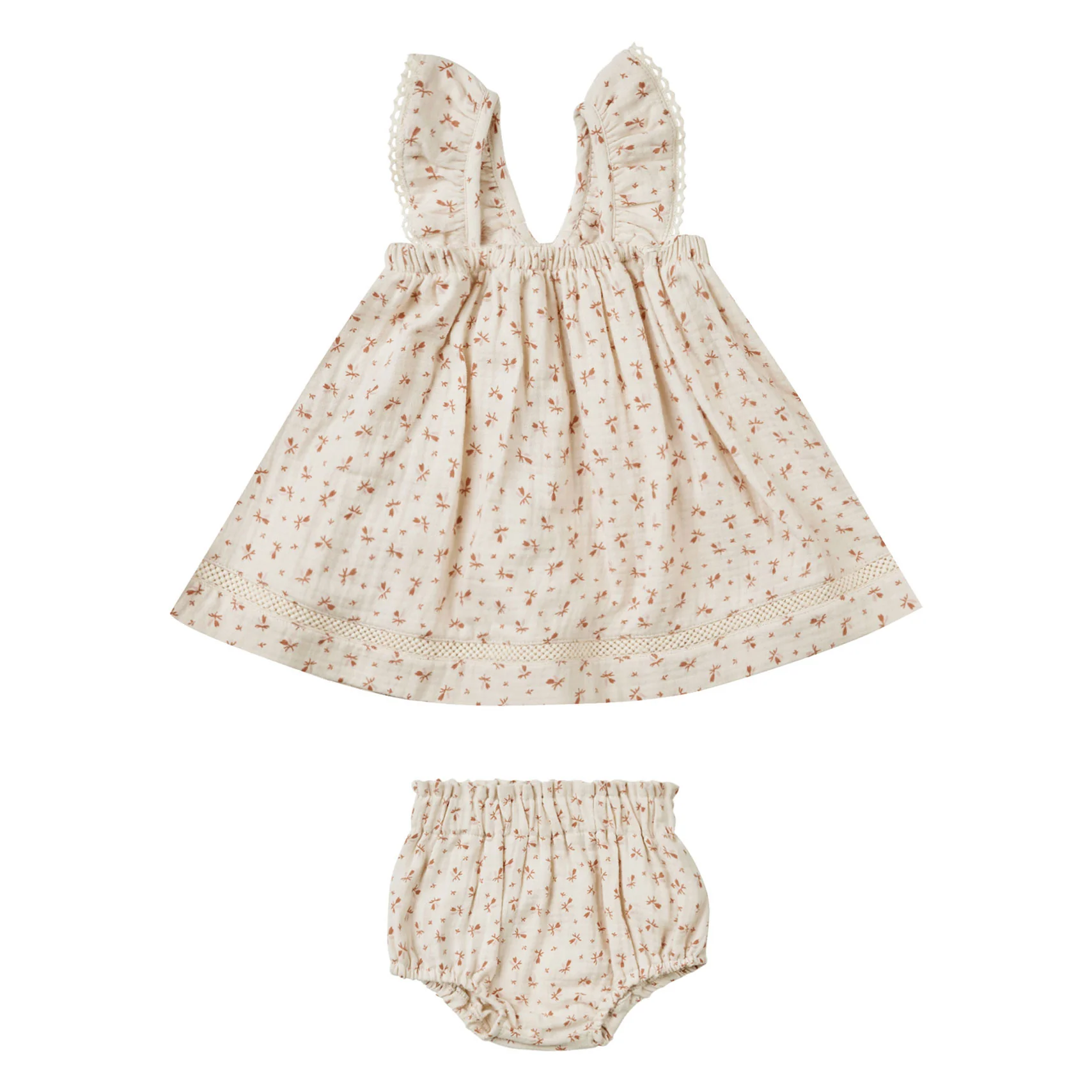 Quincy Mae Clay Ditsy Ruffle Tank Dress - Image 2