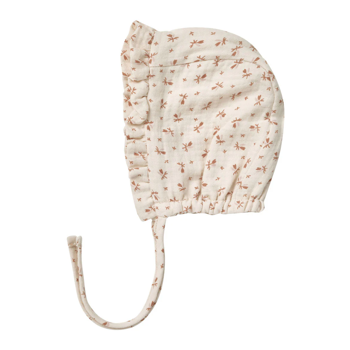 Quincy Mae Clay Ditsy Woven Ruffle Bonnet