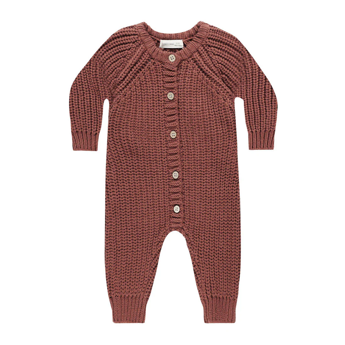 Quincy Mae Cranberry Chunky Knit Jumpsuit