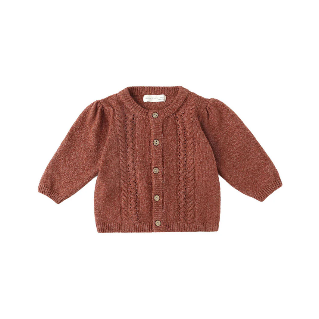 Quincy Mae Cranberry Holly Cardigan