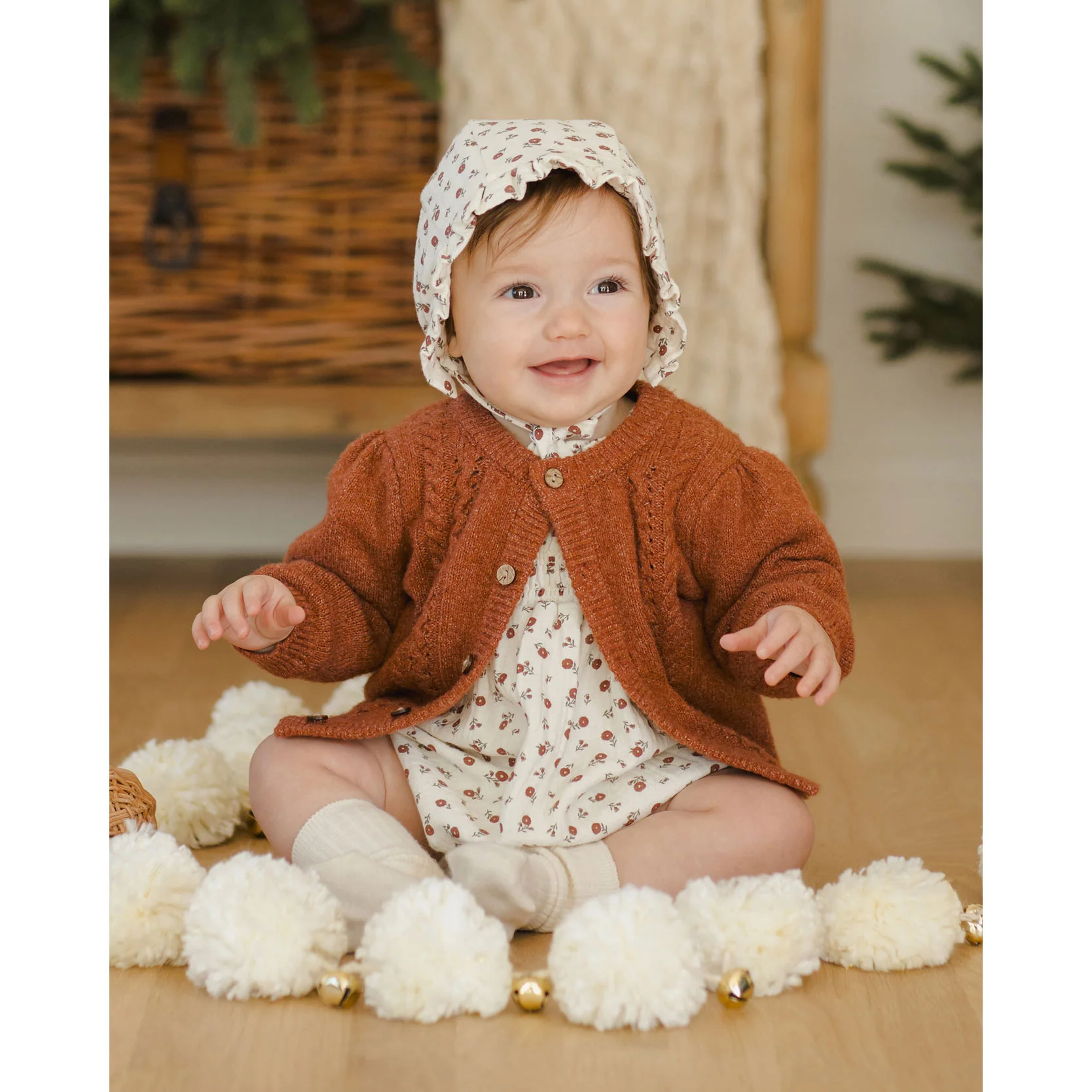 Quincy Mae Cranberry Holly Cardigan - Image 2