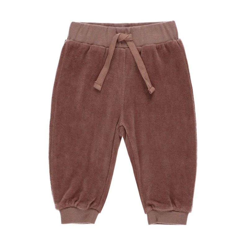 Quincy Mae Cranberry Velour Relaxed Sweatpant