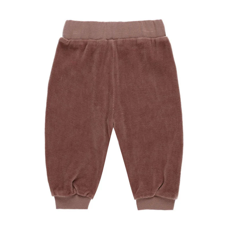 Quincy Mae Cranberry Velour Relaxed Sweatpant - Image 2