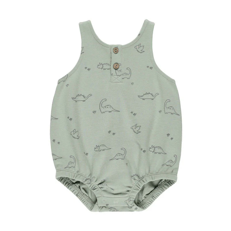 Quincy Mae Dino Sleeveless Bubble Romper
