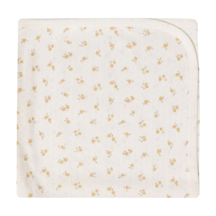 Quincy Mae Ditsy Melon Pointelle Baby Blanket