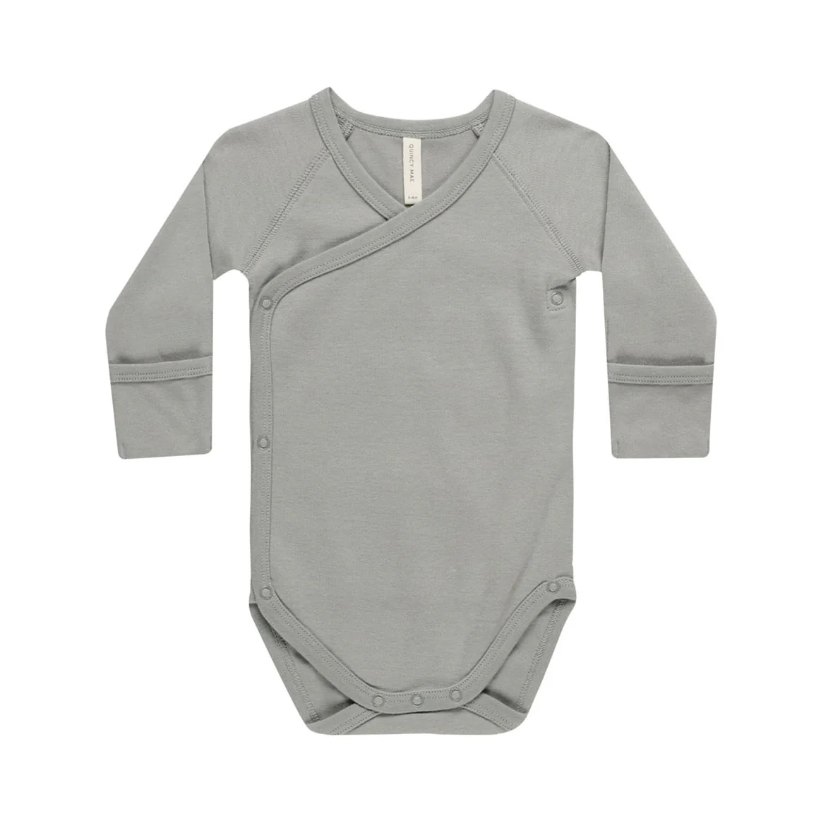 Quincy Mae Dust Blue Side Snap Bodysuit