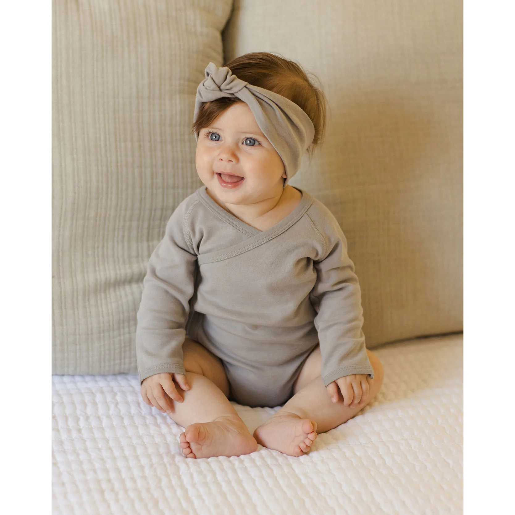 Quincy Mae Dust Blue Side Snap Bodysuit - Image 2