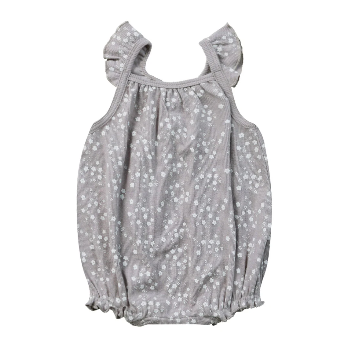 Quincy Mae Fleur Ribbed Ruffle Romper