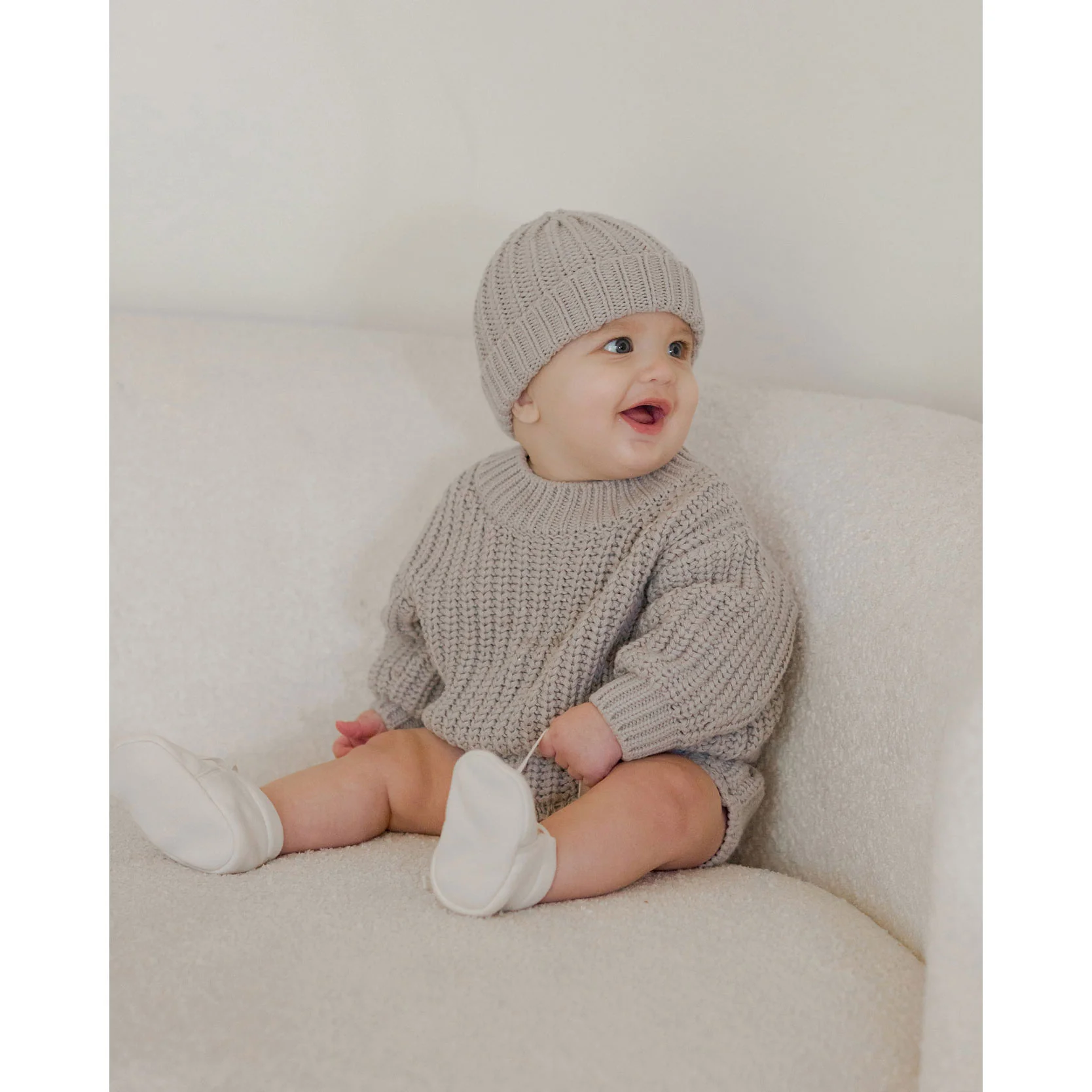 Quincy Mae Fog Chunky Knit Beanie - Image 2