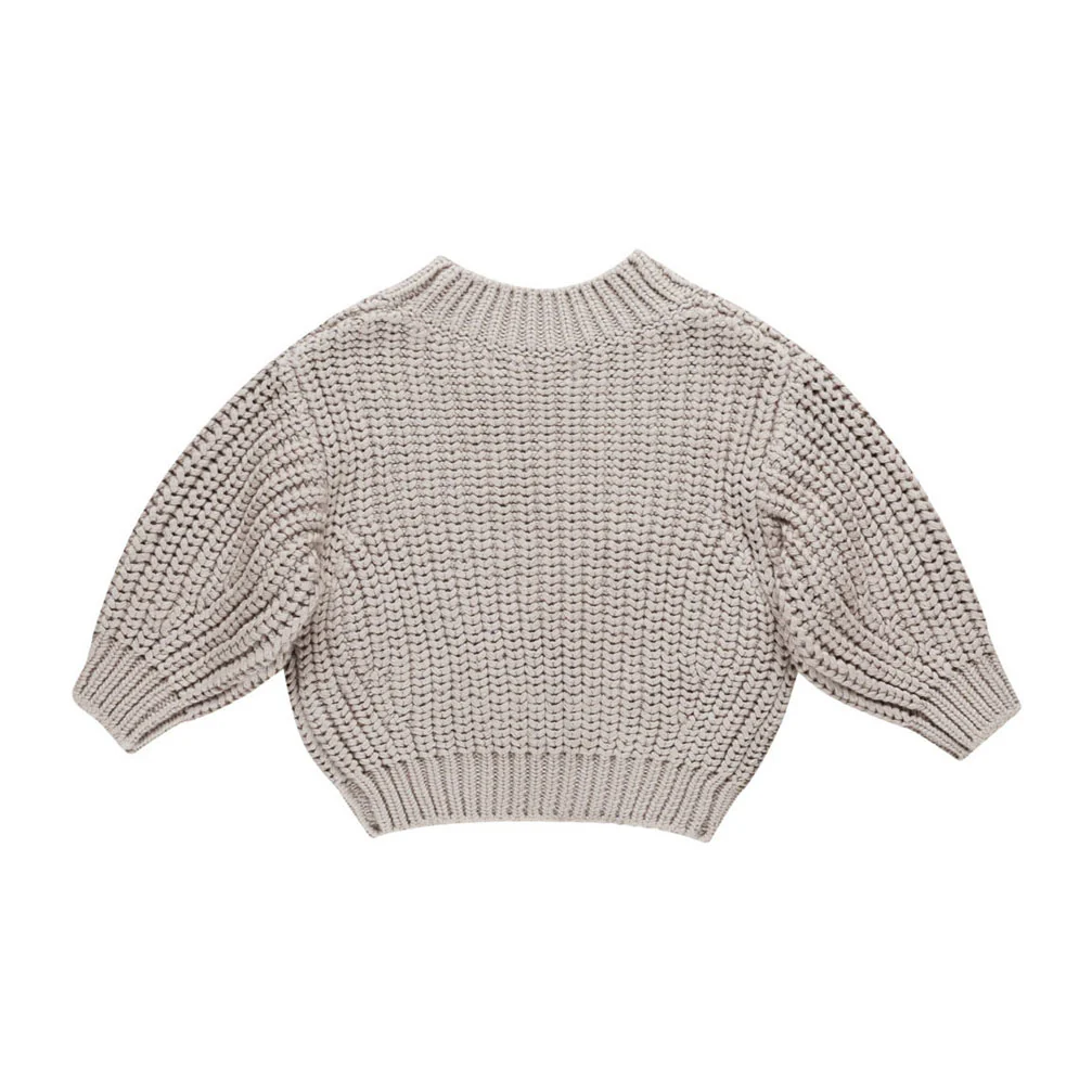 Quincy Mae Fog Chunky Knit Sweater - Image 3