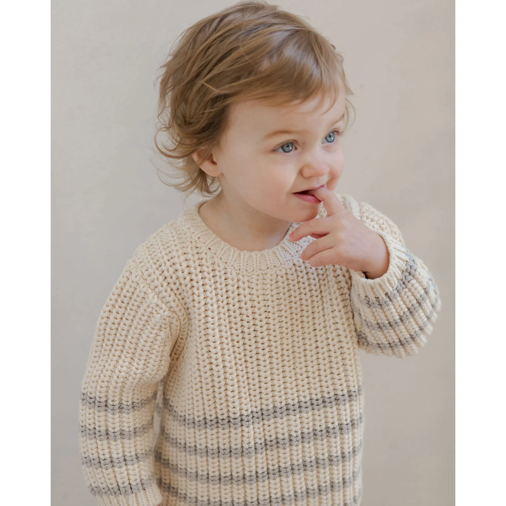 Quincy Mae Fog Stripe Rex Sweater - Image 3